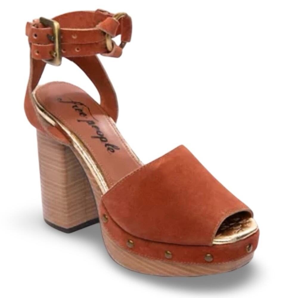 Free People Justine Platform Sandals Size 40 EU | 10 US Suede Boho Hippie Chic